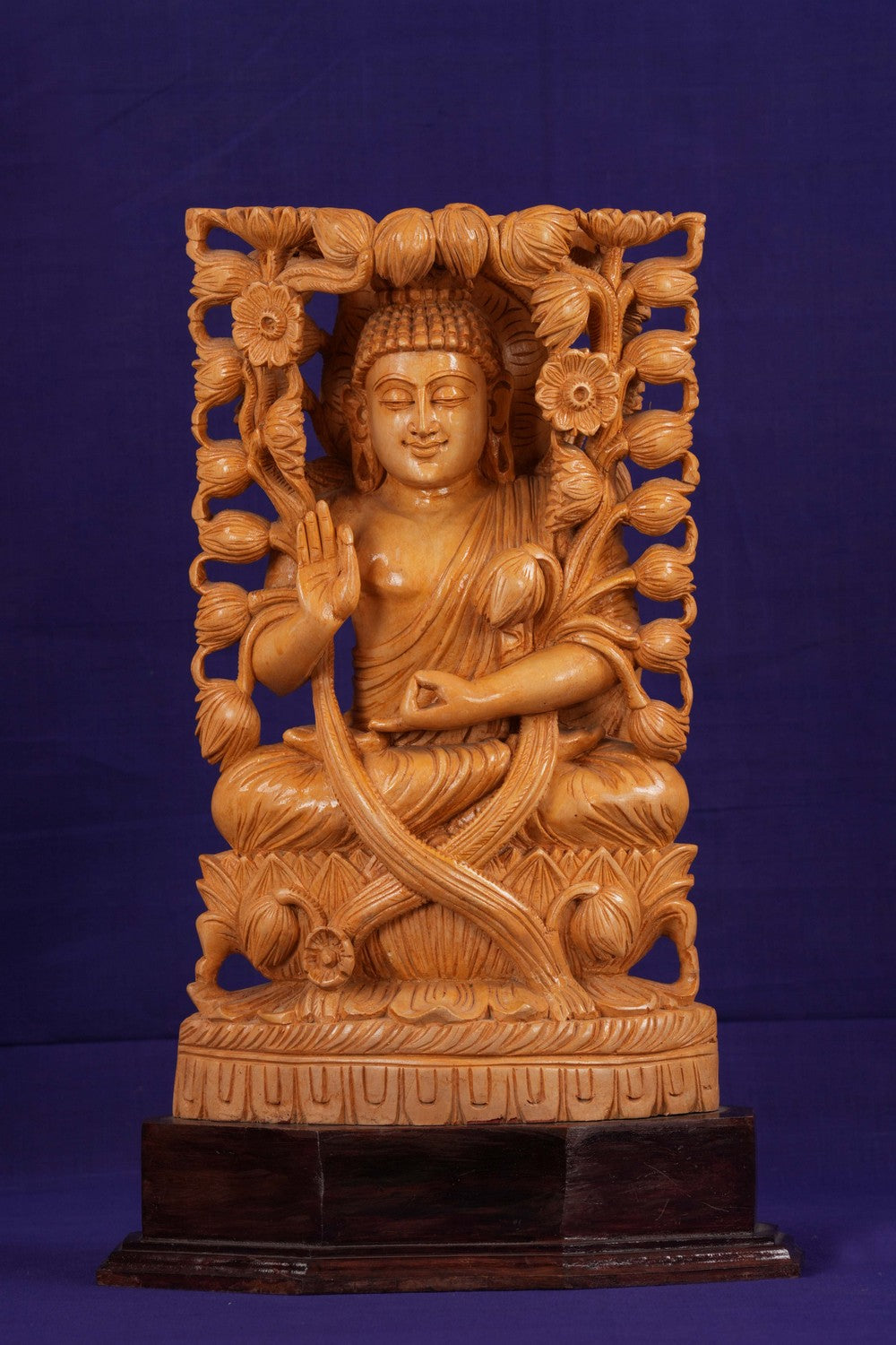 Image of Wooden Buddha Standing Sculpture